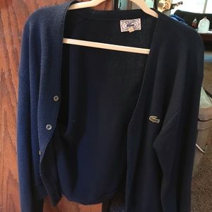 Lacoste Men’s Navy Button-up Cardigan Lg